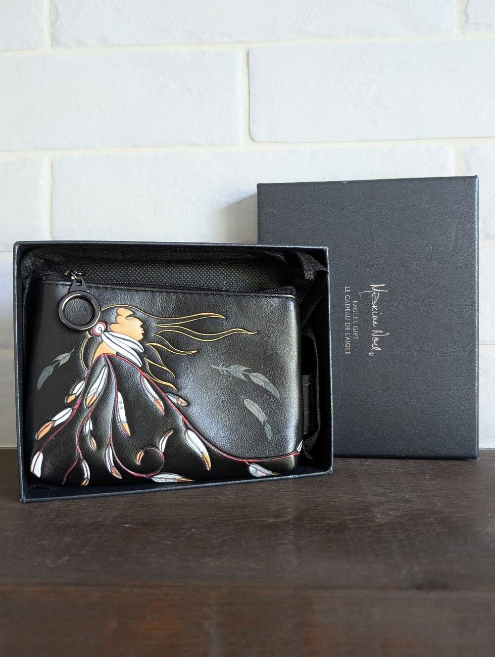 New In Box Maxine Noel Black Small Wallet Eagle's Gift